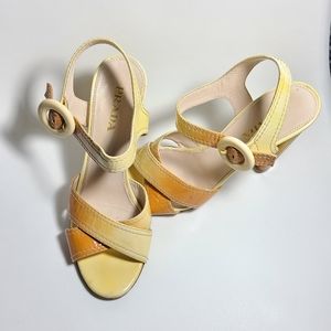 Prada Yellow Ombre Sandals 37.5